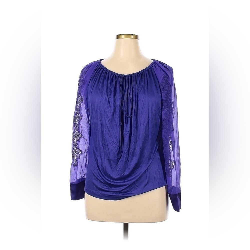 LA PERLA Lace-Trim Blouse In Purple